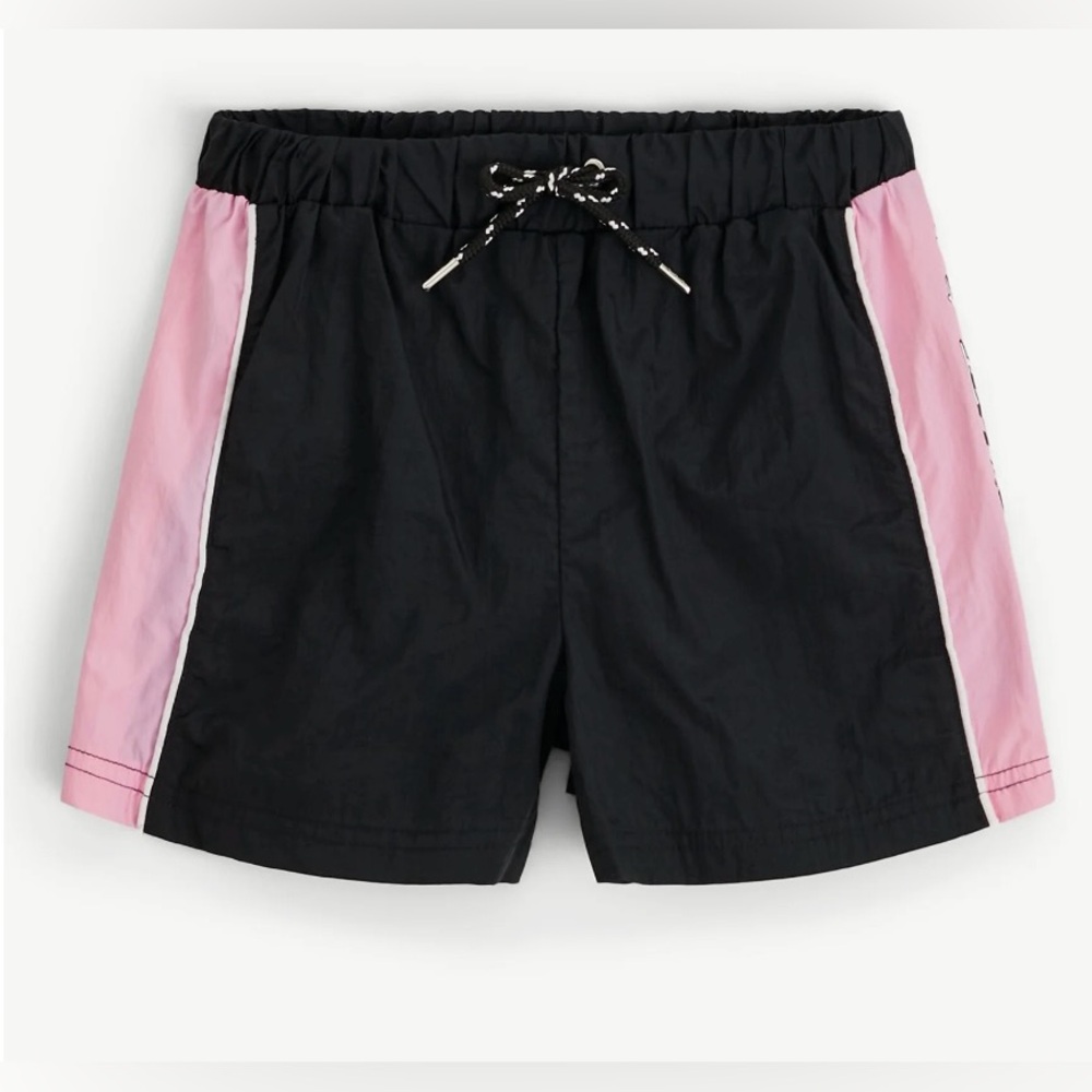 Justice x NASCAR Girls Windbreaker Shorts Black Pinkβ Size S 7/8 NWT